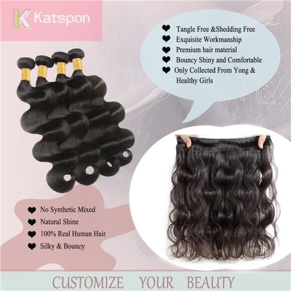 12A Human Hair Bundles 20 22 24 26 Inch Body Wave 100% Unprocessed Brazilian main image 4